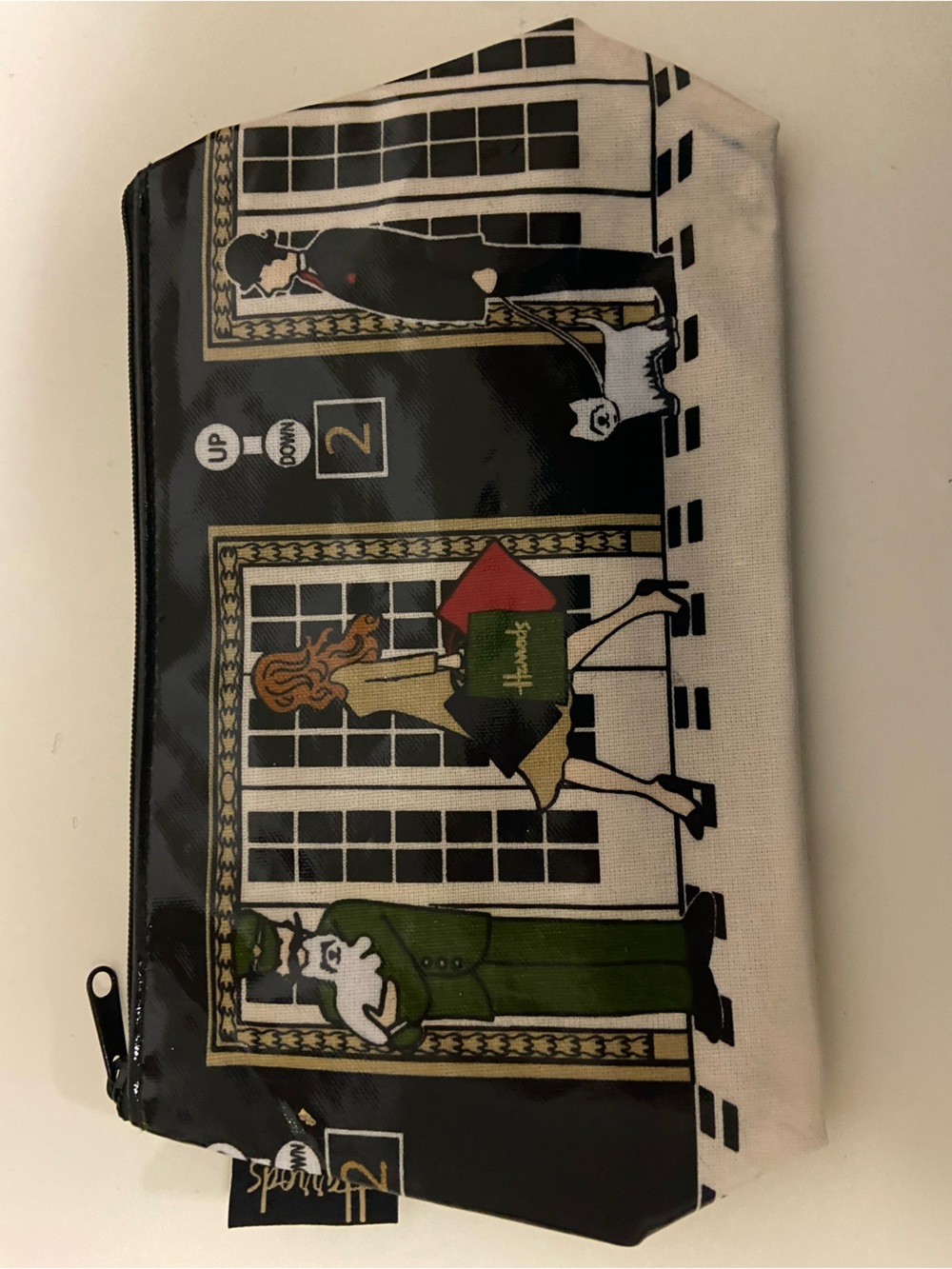 Harrods London Elevators Travel Cosmetic Makeup Toiletries Bag Pouch RARE